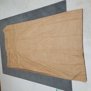 Tan shower curtain with 12 hooks